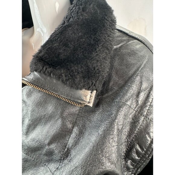 Genuine Leather Northern Style Womens Jacket With Belted Waist Zip Size L Black - Picture 8 of 16